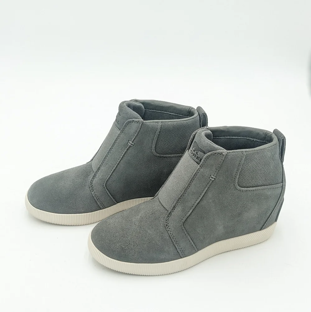 Sorel Gray Suede Sneaker Wedges